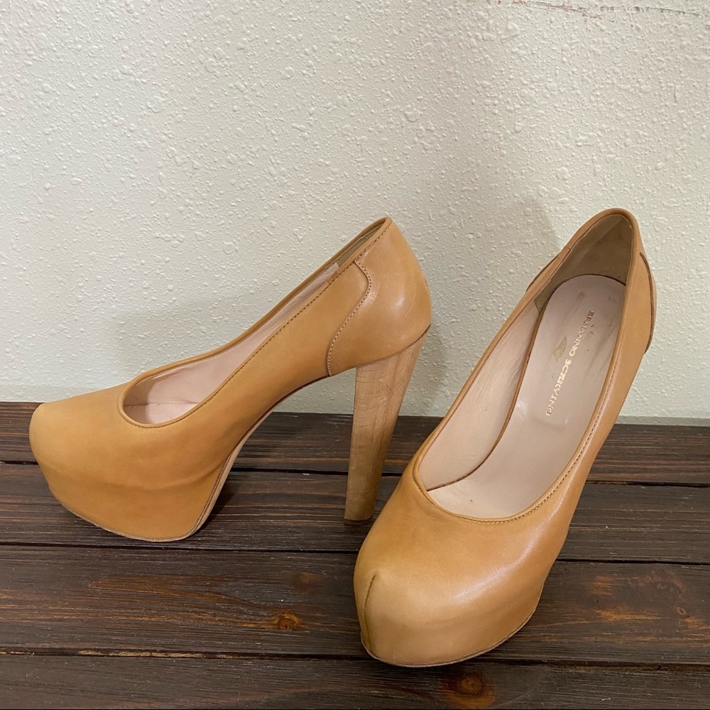 Ermanno Scervino Décolleté platform Shoes Woman’s 40 Heels Leather Camel Tan